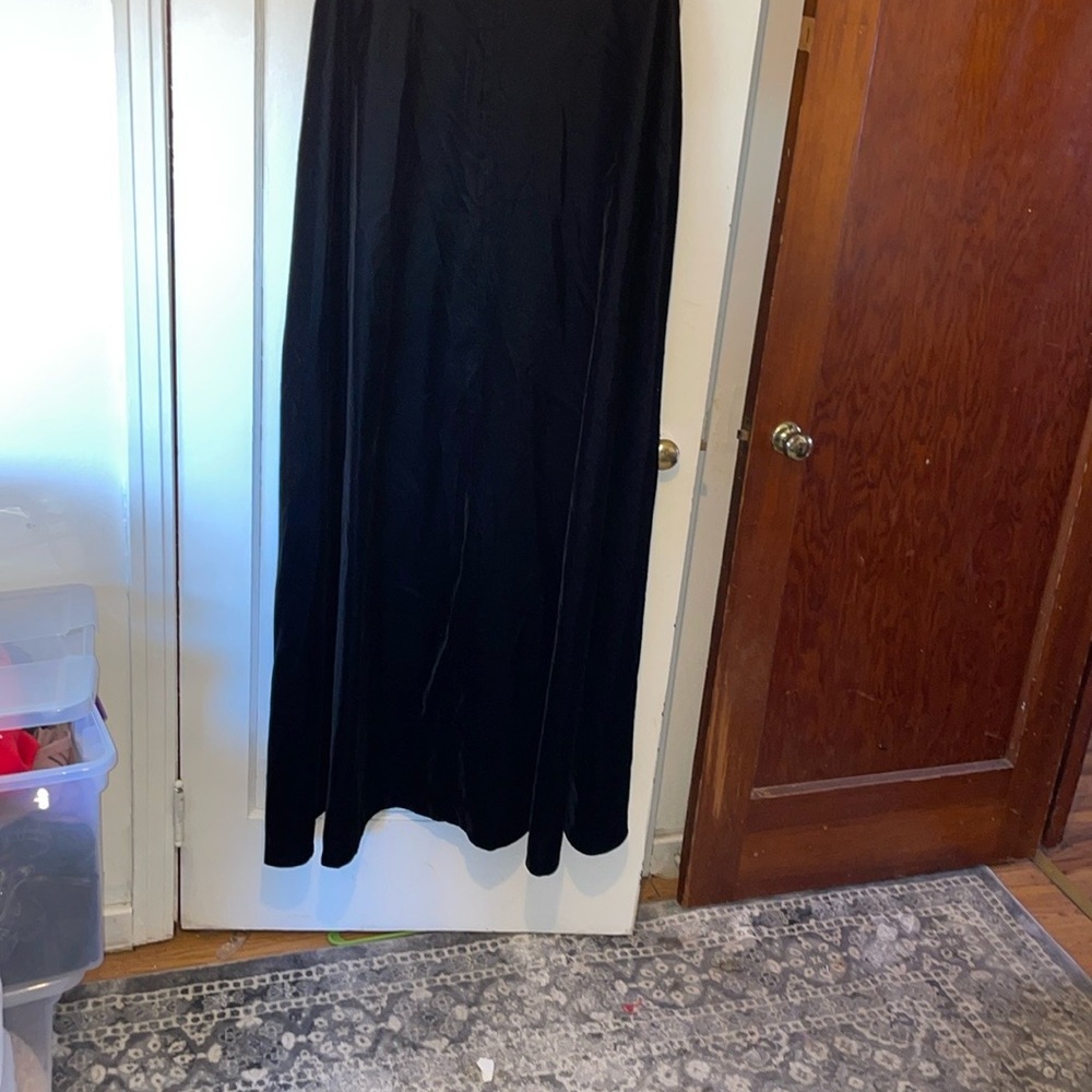 Jessica McClintock Collections Elegant Black Velvet Cape trench long length - Picture 5 of 10